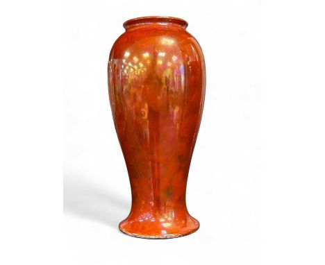 RUSKIN POTTERY ORANGE LUSTRE VASE, 22.5cm (h)Provenance: private collection Powys