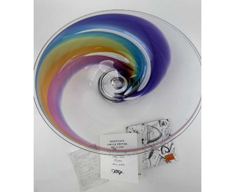 KOSTA BODA LIMITED EDITION 'TROPIC' DISH, by Goran Warff, numbered 25/60, with certificate and original receipt from 2011 (£1
