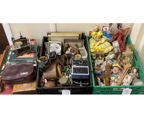ASSORTED COLLECTABLES, including world dolls and puppets, various games, scales, prints, Instamatic camera, etc.Provenance: p