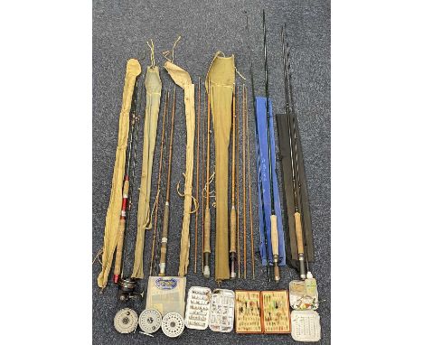 ASSORTED VINTAGE FISHING TACKLE, including Martin James 'Everyman' three-piece split cane fly rod, Edgar Sealey four-piece sp