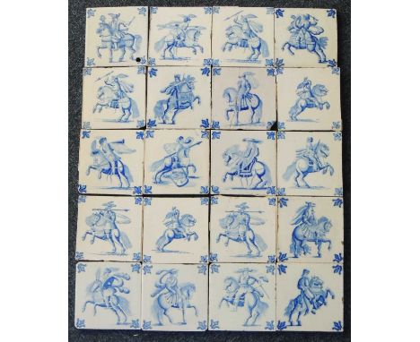 TWENTY DUTCH DELFT TILES, 18th or 19th Century, 15cm squareProvenance: Apparently Trinity College Cambridge, a fireplace remo