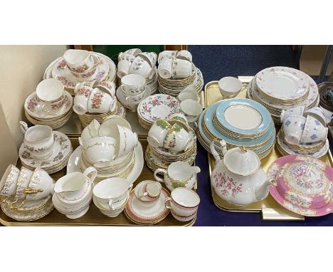 QUANTITY OF TEAWARE, including Gray's Pottery, Royal Osborne, Paragon, Colclough, etc., three traysProvenance: private collec