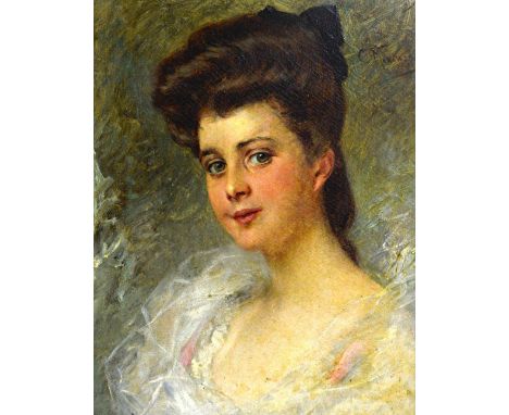 Konstantin Egorovich Makovsky (1839-1915), Portrait of a lady,said to be Countess Apraxine, oil on canvas, signed, 47cm x 37c