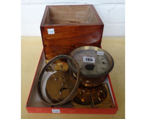 A quantity of chronometer partsincluding a bowl, part movement and dial, signed 'Thomas Mercer, St Albans'.