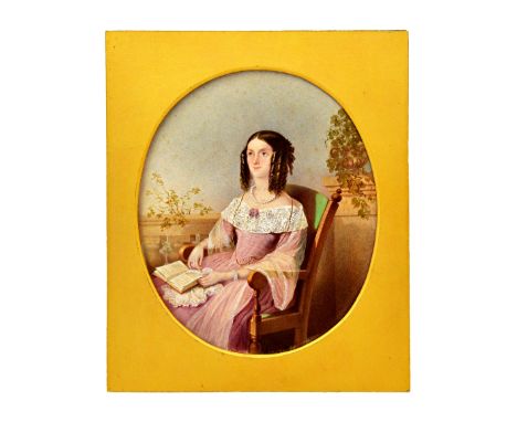Aaron Edwin Penley (1806-1870), a watercolour portrait of Miss Esther Bonnell (1807-1883), signed and dated 1843 to receipt p