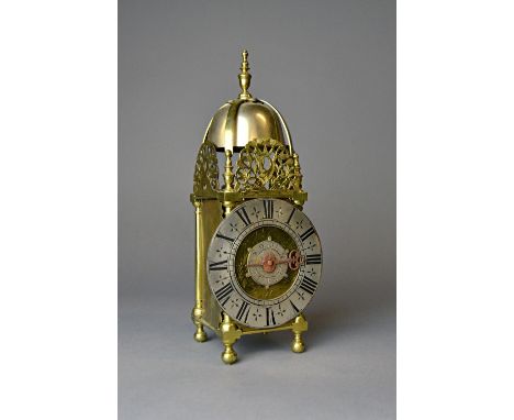 A rare brass miniature lantern timepiece with alarmBy Edward Hemins, Bisiter, first half 18th century with later elementsThe 