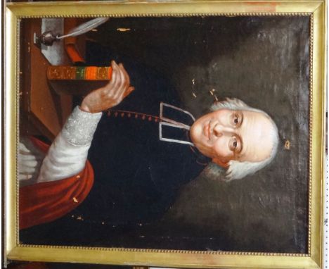 Continental School (18th century), Portrait of a cleric, oil on canvas, 73cm x 57cm.