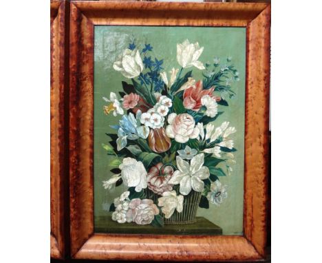 K. Gresham (19th century), Floral still lives, a pair, oil on canvas, both signed, each 50cm x 35.5cm.(2)