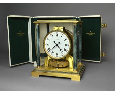 An Atmos Vendome (Empire /Directoire) timepieceBy Jaeger-LeCoultre, circa 1971The rectangular case with a stepped and moulded