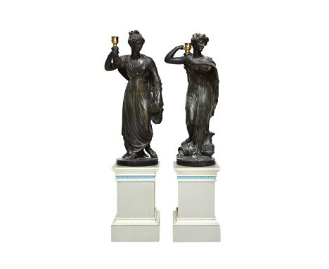 A Hopper plaster figure of a classical female form, black painted and incised to the rear 'Nov 1 1806 H. Hopper London' with 