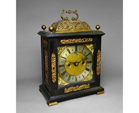 A giltmetal-mounted ebonised quarter striking bracket clockThe movement second half 19th century, the case late 17th centuryT