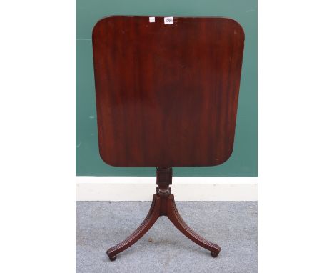 An early 19th century rectangular mahogany snap top occasional table, on tripod base, 55cm x 61cm.