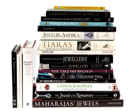 Collection of historical jewellery reference books, including Maharajas' Jewels by John Adamson &amp; Kathrine Prior, Tiaras 
