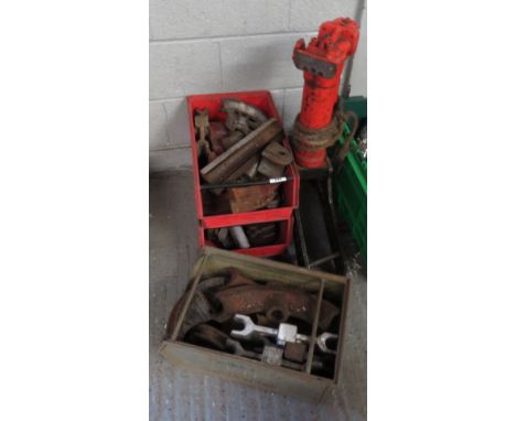 ASSORTED TRAYS OF PIPE BENDING TOOLS WITH HYDRAULIC PRESS