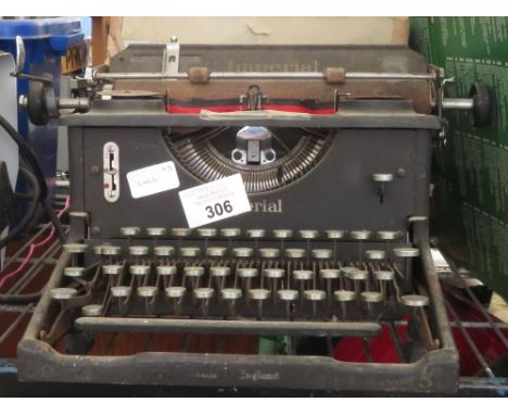 OLD IMPERIAL TYPEWRITER, BOXED HAT &amp; RECORDS
