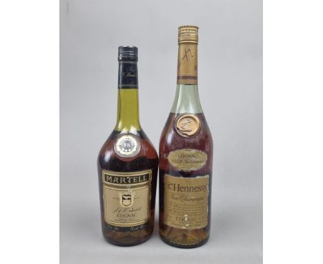 2 Bottles of Cognac to include: Hennessy VSOP Fine Champagne Cognac & Martell VS Cognac 1970s   