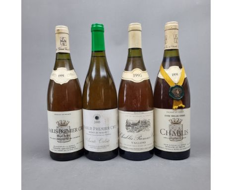 4 Bottles Chablis to include:   Chablis Premier Cru – Vaillons – Louis Michel - 1995,  Chablis Premier Cru – Beau Roy – Alain