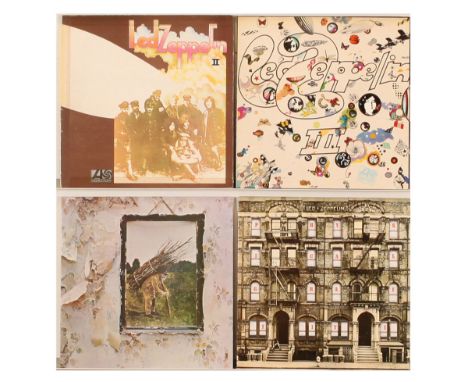 A collection of Led Zeppelin Vinyl Records to include (1) Led Zeppelin II (1969 UK 2nd Press Stereo, Atlantic - 588198 Red/Ma