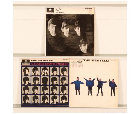 A Trio of The Beatles Mono LPs to include With The Beatles (1963 UK Second Press, Parlophone - PMC 1206, Matrix Side A XEX 44