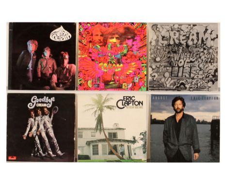 A collection of Eric Clapton and Cream Vinyl Records to include (1) Fresh Cream (1966 UK 1st Press Stereo, Reaction - 594001,
