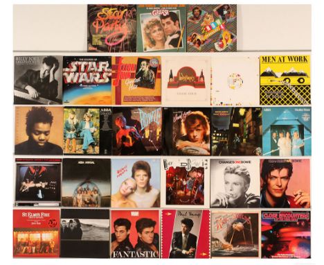 A collection of 26 70's Rock and Pop 12" LP's as well as a 7" Single "White Light / White Heat" by David Bowie (RCA 372). To 