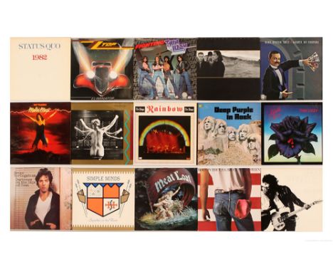 Rock and Heavy Metal LPs consisting of artists such as Bruce Springsteen, Meat Loaf, Simple Minds, U2, Blue Oyster Cult, ZZ T