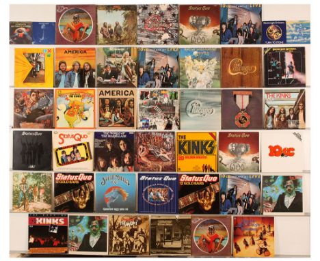 A large collection of Rock LP's and 7" Singles, Artists to include, 10cc, Electric Light Orchestra, America, Chicago, Elton J