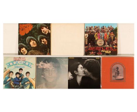 A collection of UK Beatles and related artist LPs and Boxsets (all with original printed inner sleeves and inserts unless sta