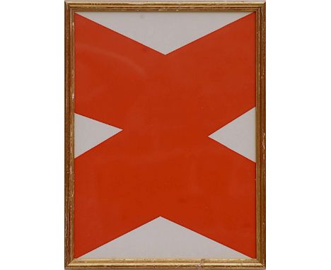 ELLSWORTH KELLY 'Abstract in Red', 1964, original lithograph, ref.: Maeght, 38cm x 28cm, framed and glazed. 