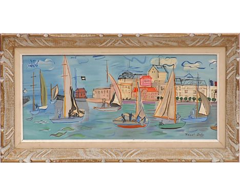 RAOUL DUFY 'Les Regates', lithograph, signed in the plate, printed by Mourlot, edition of 1000, 26cm x 59cm, framed and glaze