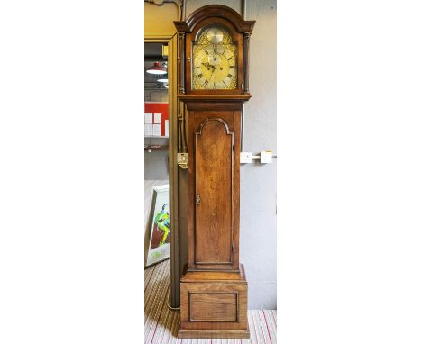 LONGCASE CLOCK, 220cm H x 50cm W x 25cm D, George III, early 19th century mahogany, with brass and silvered face with eight d