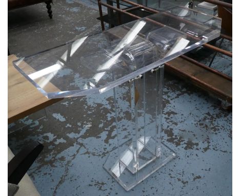 CONSOLE TABLE, 102cm x 40cm x 79cm, Perspex design. 