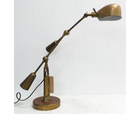 RALPH LAUREN HOME BOOM ARM TABLE LAMP, est. '67, adjustable boom arm in brass, 60cm H. 