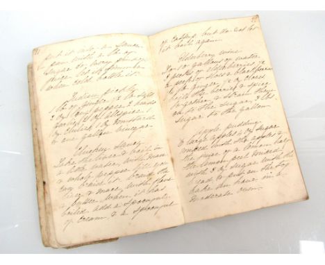 A Manuscript Receipt book, 1864, 40 numbered pages of manuscript recipe entries + a few other receipts loosely inserted, insc