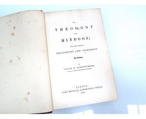 Count Magnus Bjornstjerna: 'The Theogony of the Hindoos; with their Systems of Philosophy and Cosmogony. An Essay', London, M