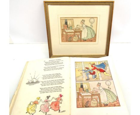 F.M.B. Blaikie, two original pen, ink and watercolour illustrations for the Children's book 'Nursery Rhymes', circa 1911: 'Da