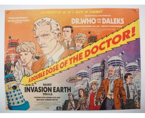 DOCTOR WHO AND THE DALEKS/DALEKS INVASION EARTH 2150 AD (2022) - Double Bill UK Quad film poster for the cinematic re-release