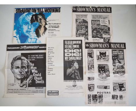 A selection of US press campaign books for THE MAN WHO COULD CHEAT DEATH (1959), THE SHADOW OF THE CAT (1961), NIGHT CREATURE