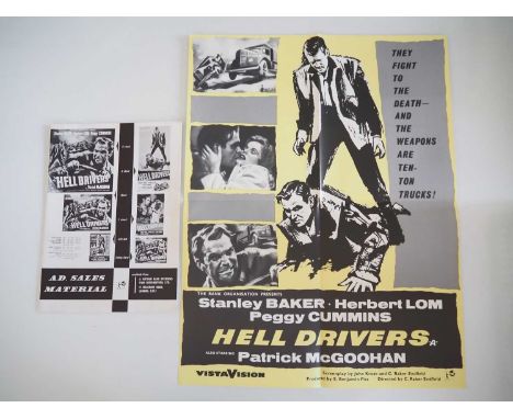 HELL DRIVERS (1957) - A UK lift bill for the crime melodrama about an ex-convict who gets a job working for a trucking compan