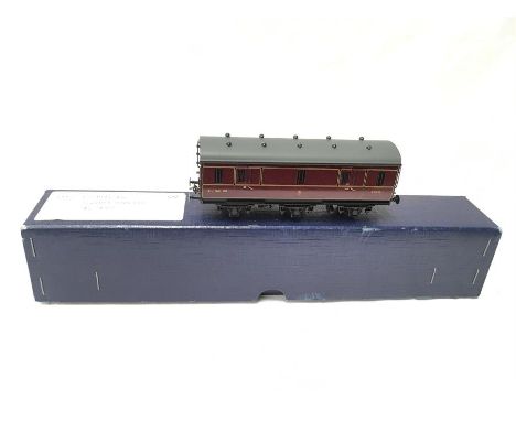 LAWRENCE Scale Models Brass Kit Built LMS Maroon 3 axle Brake # 30391. Built by Derek Lawrence and painted by Larry Goddard i