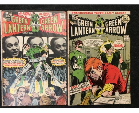 Two DC Green Arrow Co-Starring Green Lantern comics with artwork by Neal Adams, c.1971: No. 84; No.85 'drug issue'. Appear ov