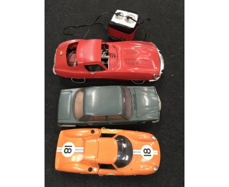 Two Spanish large scale plastic cars: Rico Mercedes, length 45cm (G, requires a clean); Paya Ferrari 250 Le Mans, length 41cm