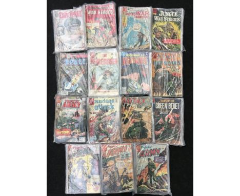 Quantity of assorted comics, mostly combat related, includes Army War Heroes, The Peacemaker and Space Adventures. (80+)