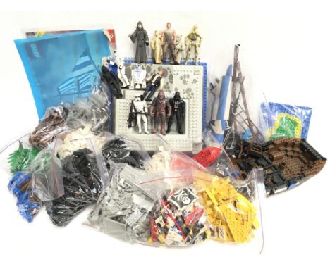 Quantity of Lego, includes Pirate Ship and 31 x Pirate minifigures. Together with 6 x vintage and 6 x modern Star Wars figure