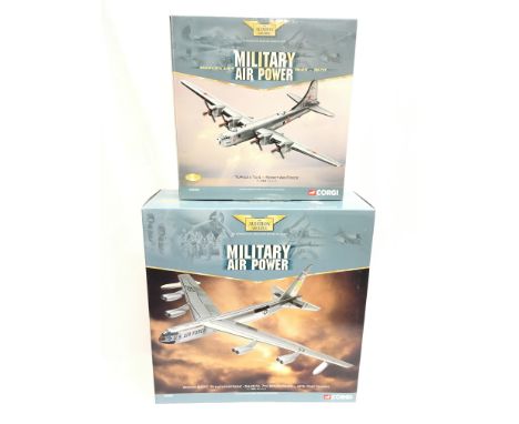 Two Corgi Aviation Archive 1/144 scale Military Air Power models: AA33501 Boeing B-52C 'Stratofortress' 54-2672, 7th BW, Cars