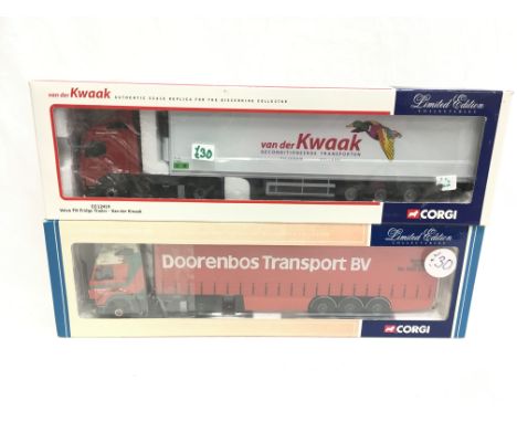 Two Corgi Classics 1/50 scale limited edition models: CC12419 Volvo FH Fridge Trailer - Van Der Kwaak; CC12408 Volvo FH12 Cur