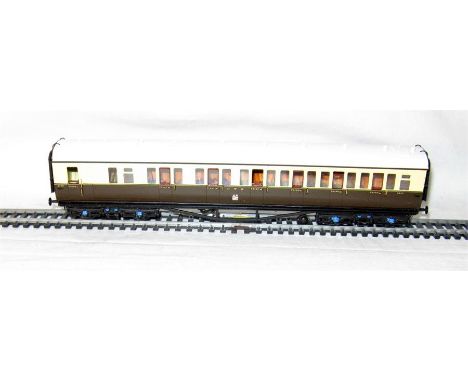 LAWRENCE Scale Models Brass Kit Built GWR Chocolate and Cream Sunshine Composite/Guard Coach # 6630 built by Derick Lawrence 