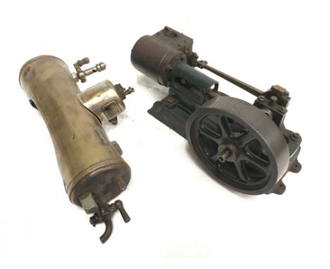 Marklin (Wurtemberg) Steam Model with 3.5'' flywheel, length 21cm, with an unattached Marklin brass boiler. 