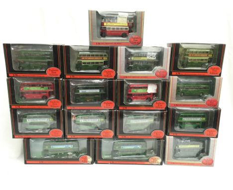 16 x EFE Exclusive First Editions 1/76 scale London Transport buses, includes #10132 AEC RT Bus Pearsons Centenary. M and box