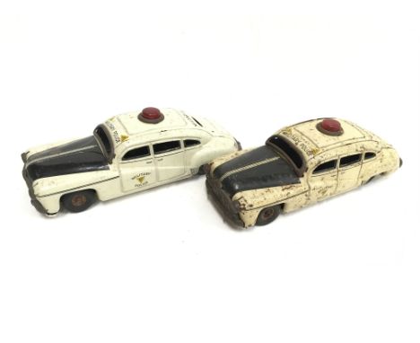 Tipp & Co. (US Zone, Germany) Military Police Car: tinplate friction drive model, registration 'TCO-1011', red plastic roof l